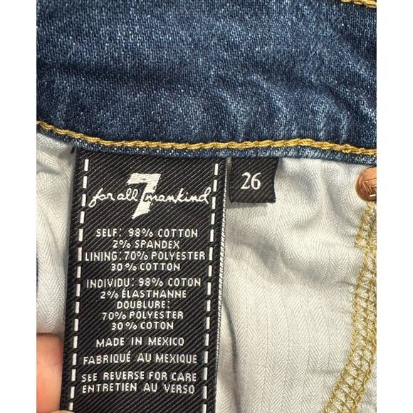 7 For All Mankind Size 26 Reverse Step Side Panel Denim Skirt Mojave Dusk - Picture 6 of 7